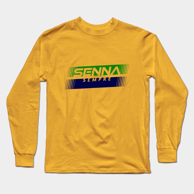 Senna Sempre Yellow Design. Long Sleeve T-Shirt by Hotshots